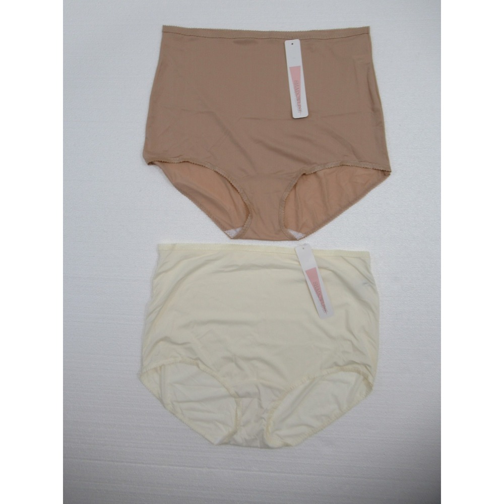 NEW Shadowline Brief Panties Lot Plus Size 3X Beige Ivory Granny 17005